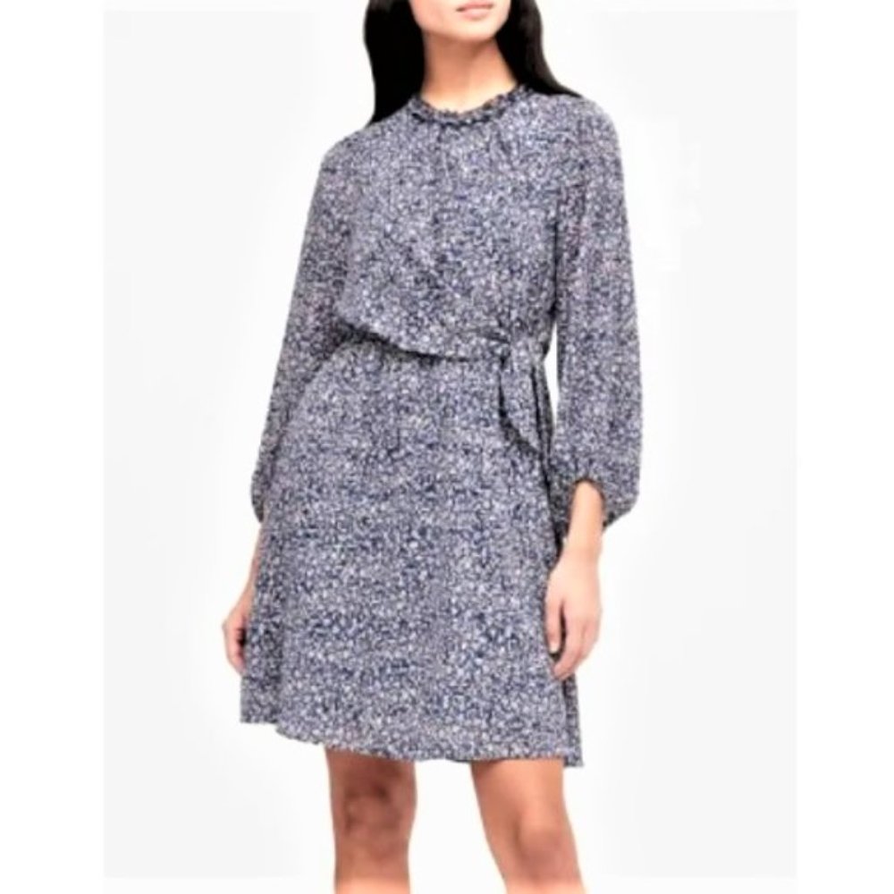 NWT Banana Republic Blue Floral Tie Waist Dress 8